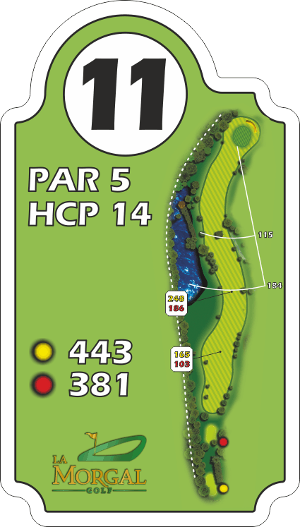 Plano del hoyo 11, par 5