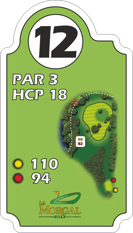 Plano del hoyo 12, par 3