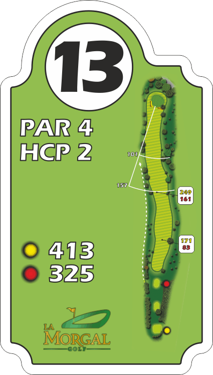 Plano del hoyo 13, par 4