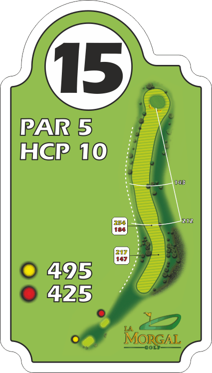 Plano del hoyo 15, par 5