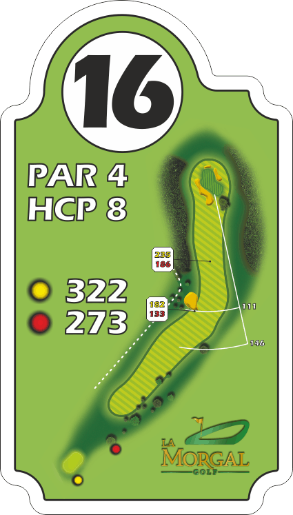 Plano del hoyo 16, par 4