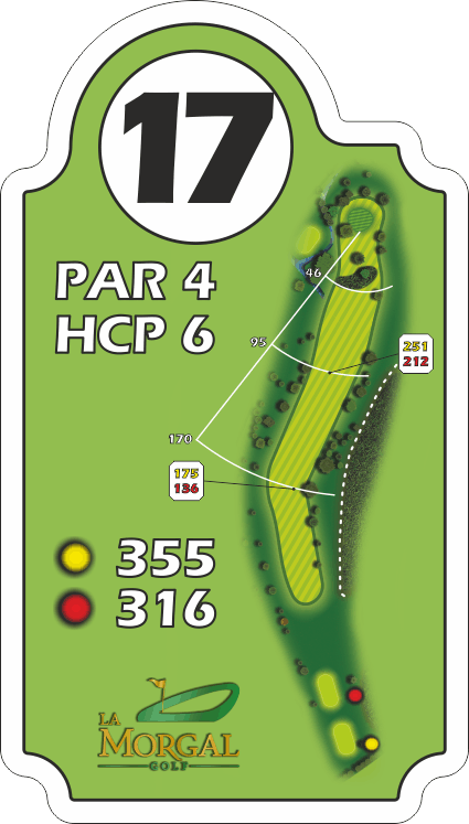 Plano del hoyo 17, par 4