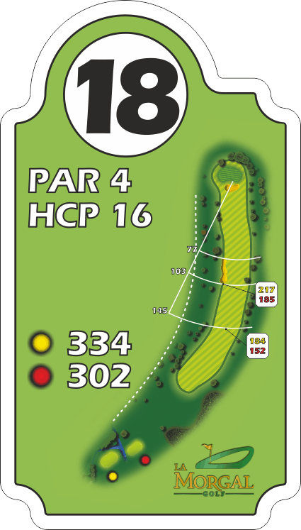 Plano del hoyo 18, par 4