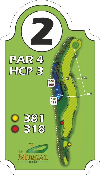 Plano del hoyo 2, par 4