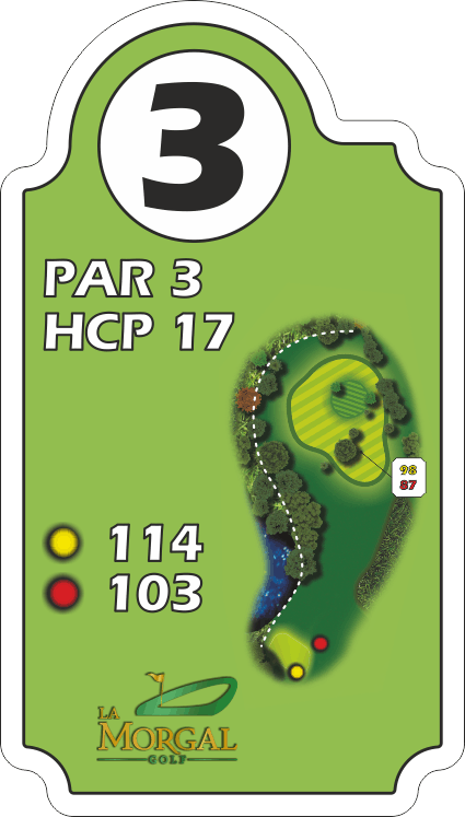 Plano del hoyo 3, par 3