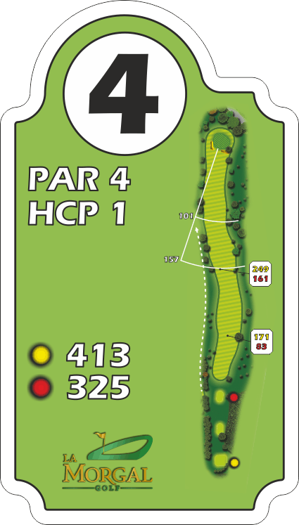 Plano del hoyo 4, par 4