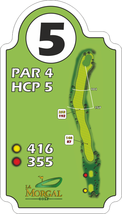 Plano del hoyo 5, par 4
