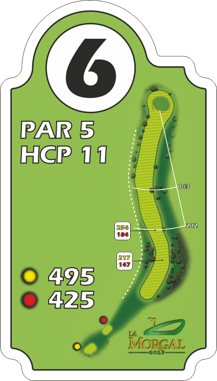 Plano del hoyo 6, par 5