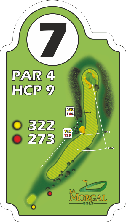Plano del hoyo 7, par 4